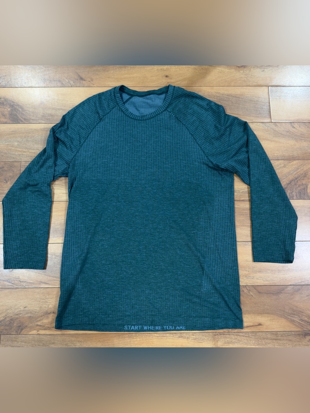 Lululemon Metal Vent Tech Long Sleeve Shirt Mens Large Marlin Storm Teal Running